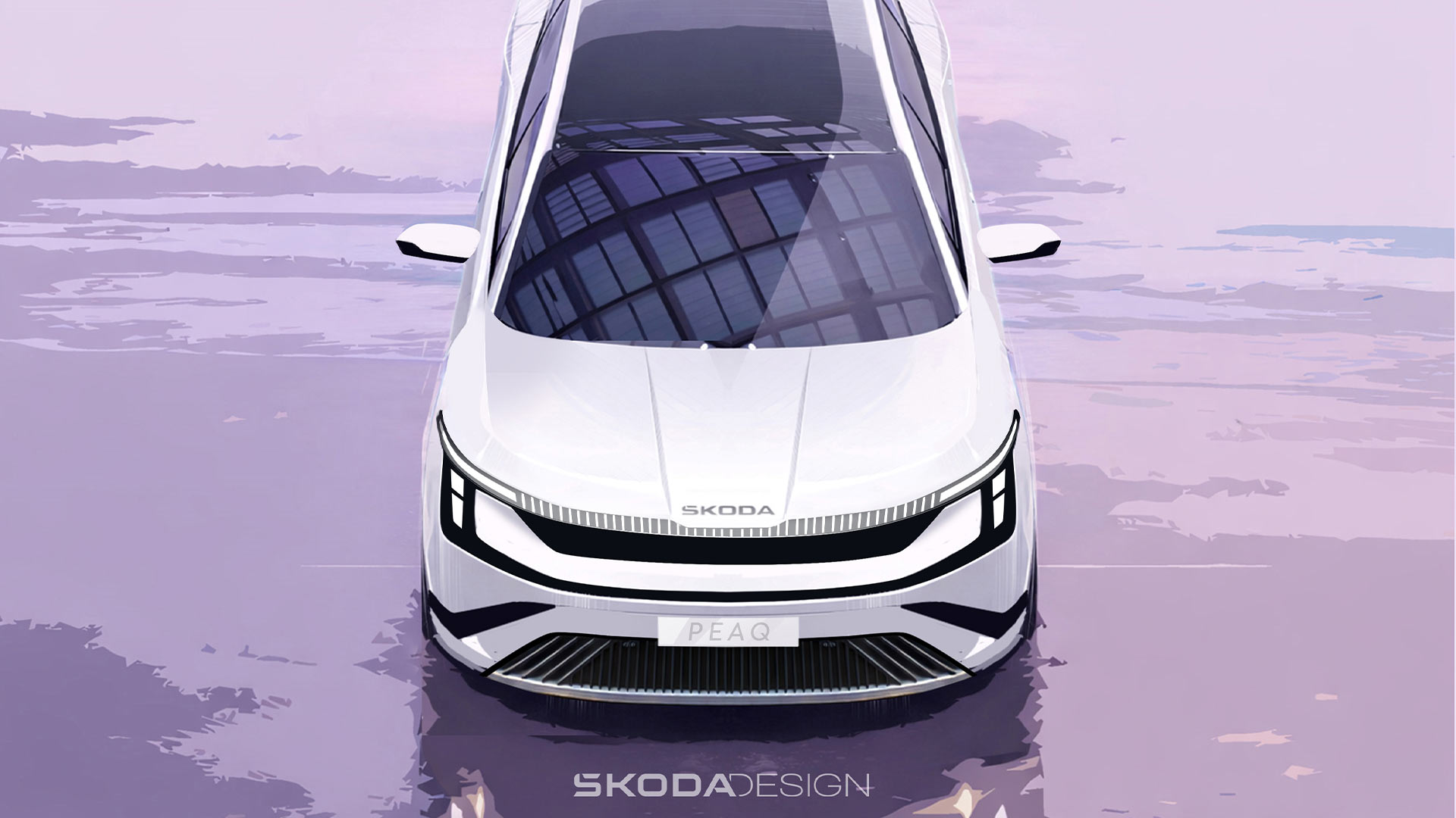 Utvald bild för Skoda Peaq: Här är de första designskisserna på nya el-SUV:en