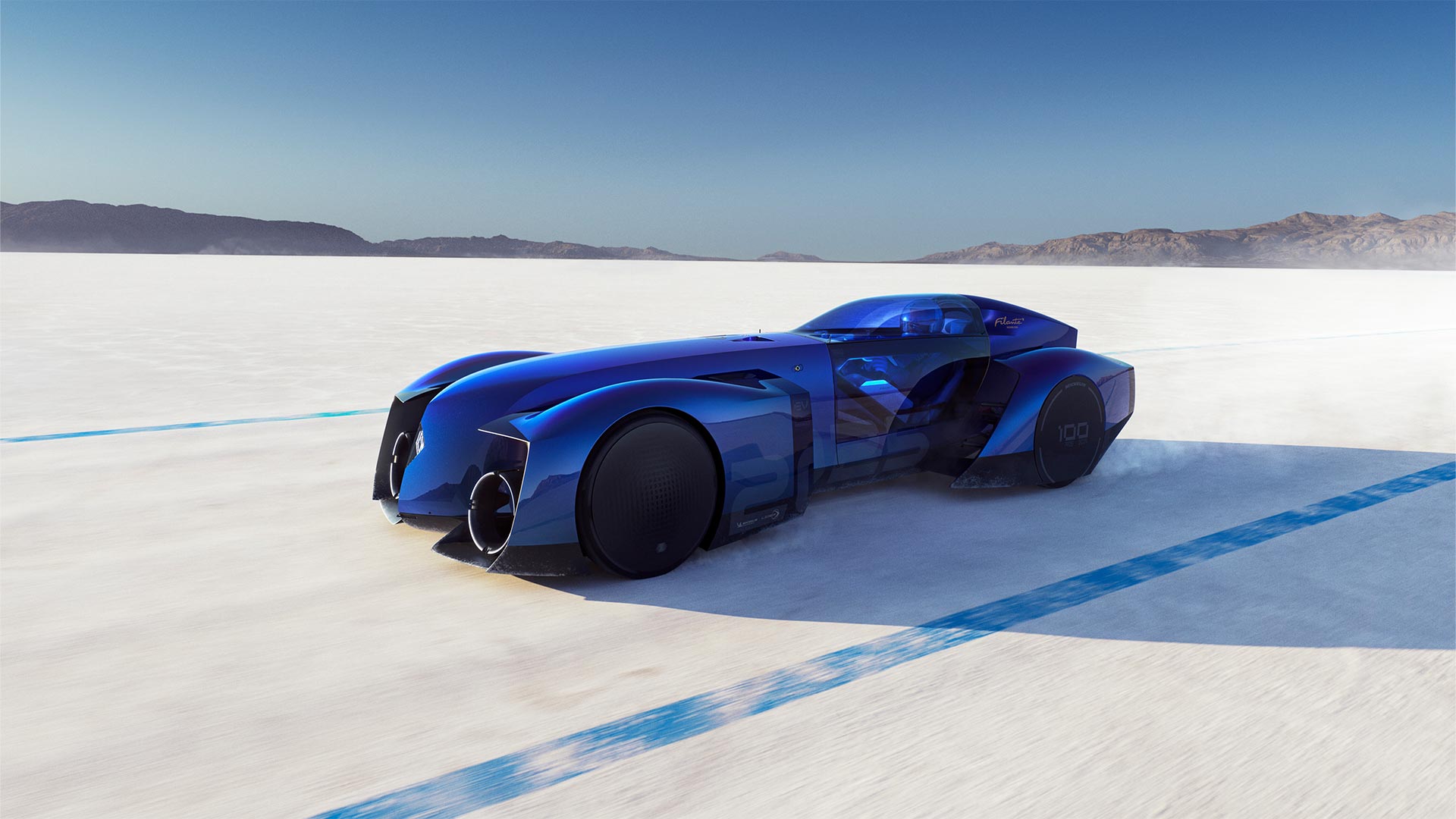 Utvald bild för Nya Renault Filante Record 2025 – slående lik Batmobilen